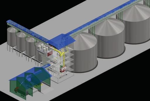 A Model Of Grain Intake Cleaning Drying Bulk Loading Storage Plant